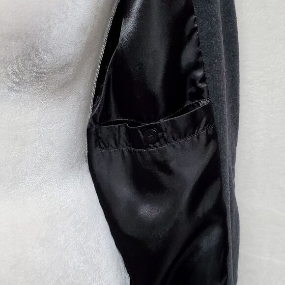 KRISTEN Blake Charcoal Wool Blend Shawl Collar Satin Lined Oversized Overcoat - Picture 13 of 16